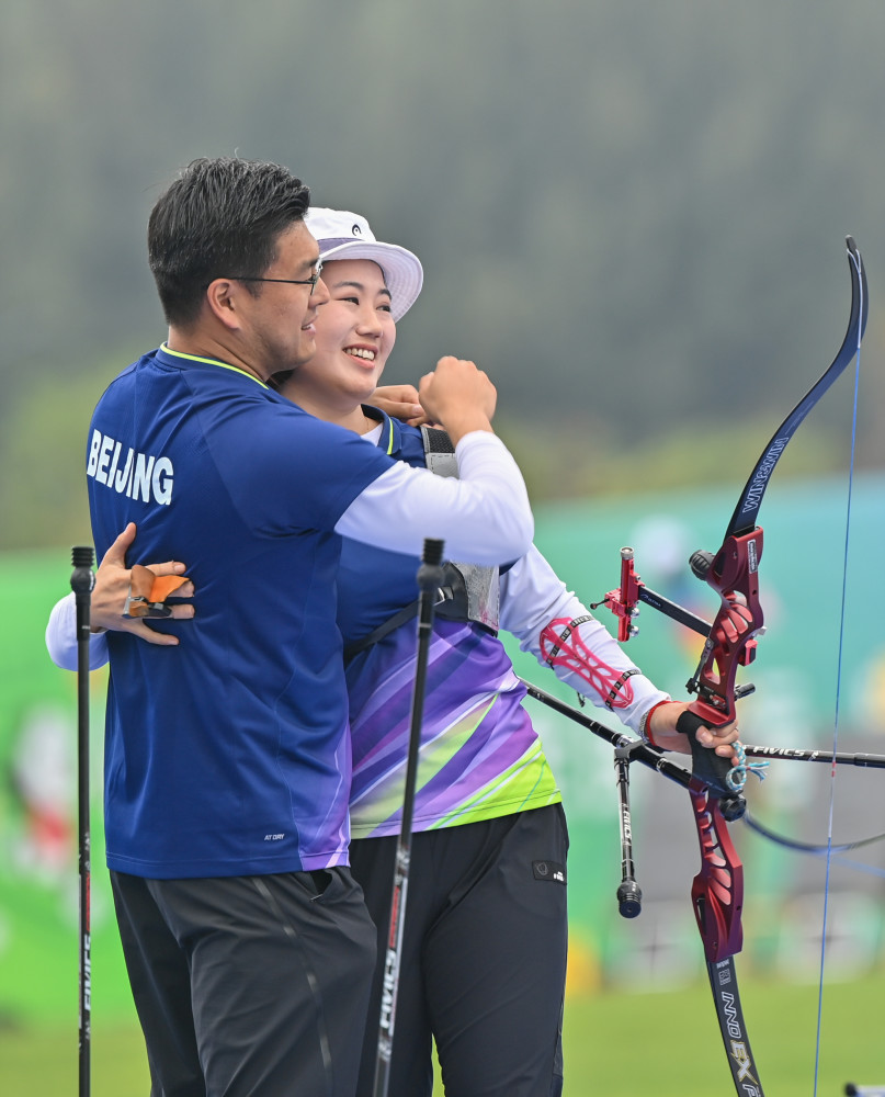 全运会射箭女子反曲弓团体决赛北京队夺金