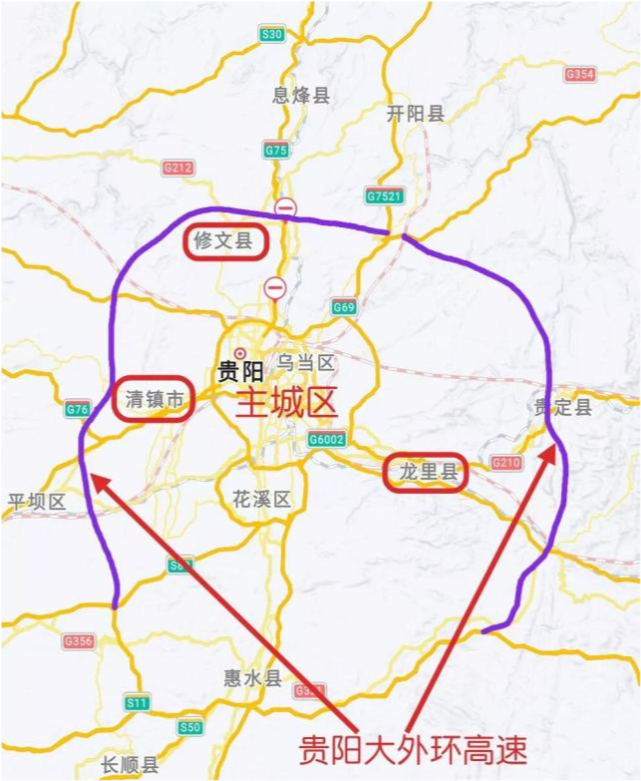 贵阳市五环高速规划图图片