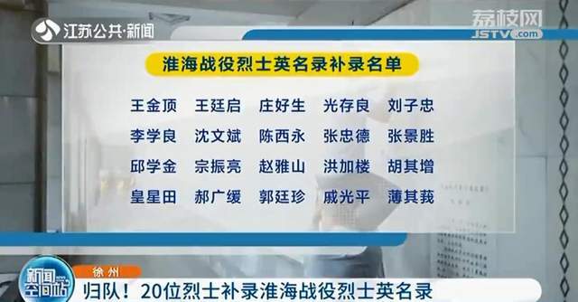 徐州归队20位烈士补录淮海战役烈士英名录