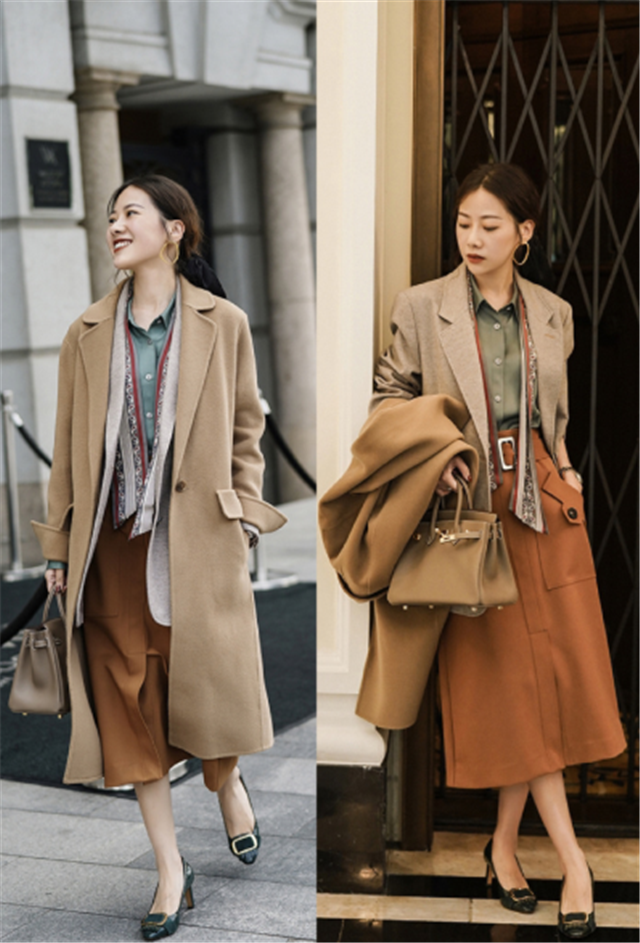 时尚博主的棕色系秋季穿搭示范显白又高级跟着穿就对了