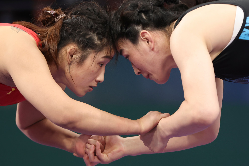 全运会摔跤女子自由式68公斤级江苏队选手王娇夺冠