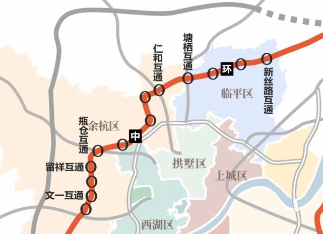 杭州中环2025年建成免费通行在余杭临平将设置这些出入口