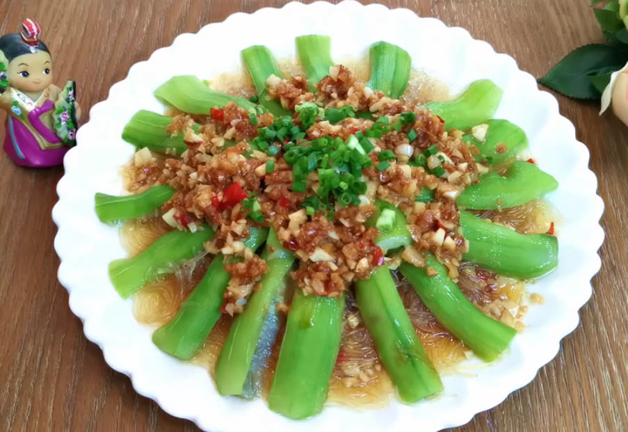 蒜蓉粉丝蒸丝瓜减脂绝对要吃它学起来呀