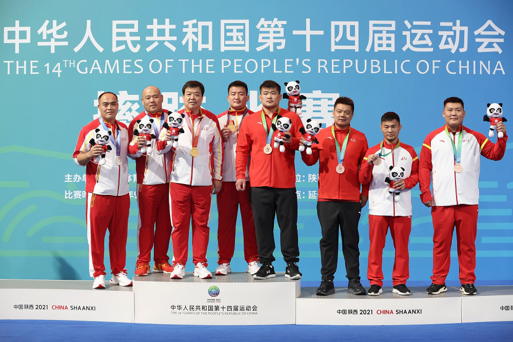 (全运会)(1)摔跤——男子古典式130公斤级决赛:山东队选手肖棣夺冠