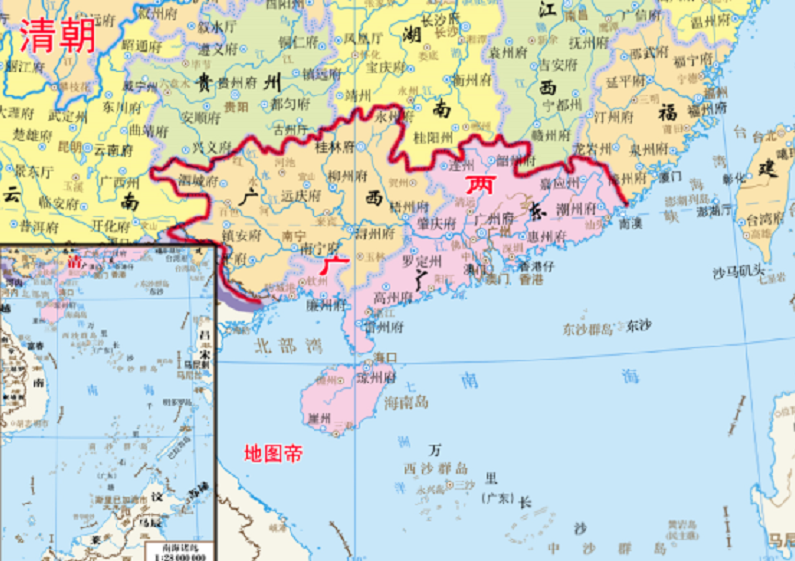 历史上的两广地区广东大还是广西大最终设置了两广总督管辖