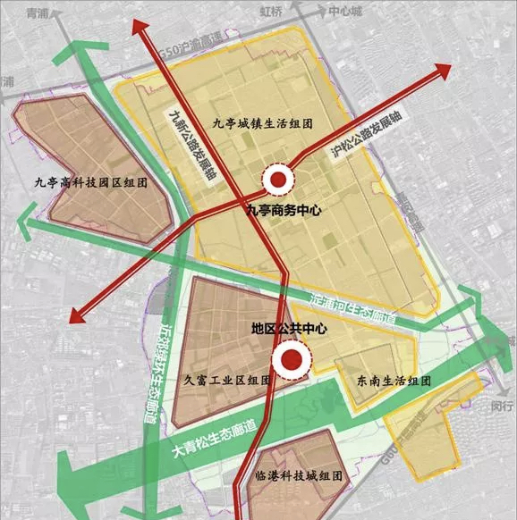 规划暨土地利用总体规划(2017—2035)》中,九亭规划人口规模16万人