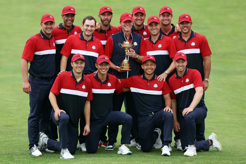 喷香槟拥吻滑草美国队莱德杯夺冠后花样庆祝