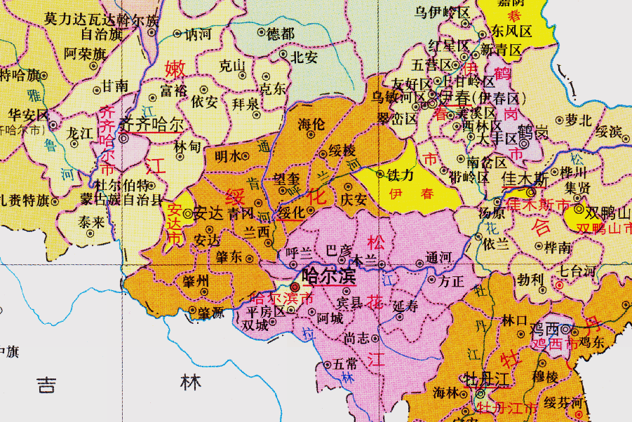 黑龍江省的區劃調整12個市之一綏化市為何有10個區縣