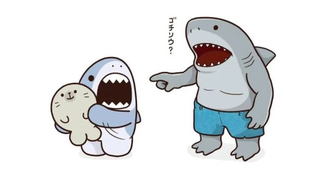 鲨鱼拟人化大白鲨图片