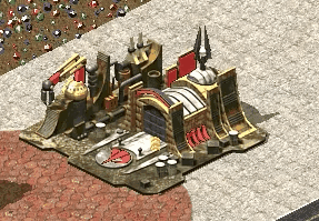 尤里的核心科技是他的心灵控制,因此在他们的主基地里,也大量使用了