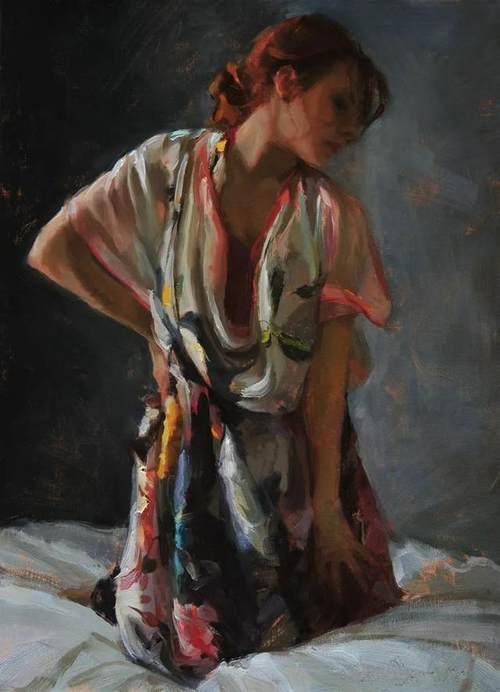 在她灰色调的绘画世界里,我仿佛看到了温柔乡