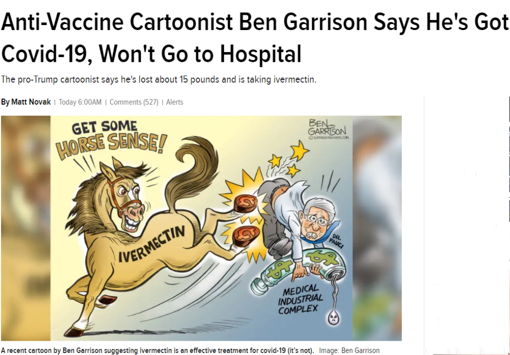 美国反疫苗漫画家声称感染新冠 坚决不去医院 喝甜菜根汁治疗 全网搜