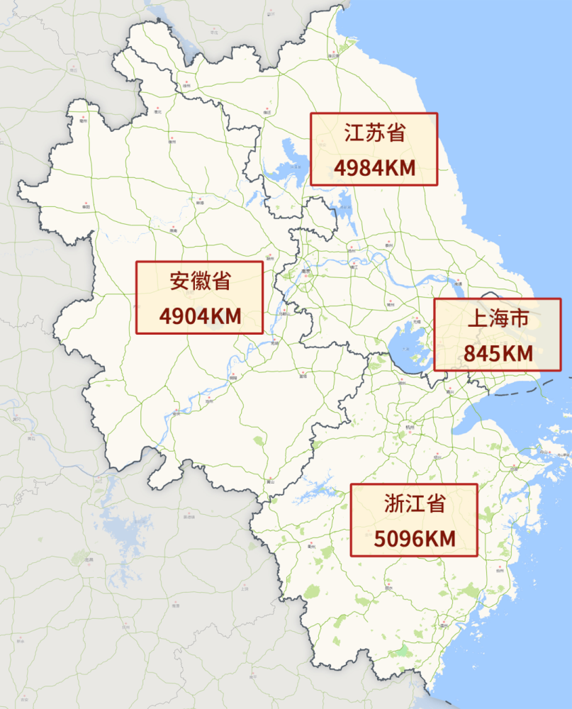 截止2021年8月底,長三角地區高速公路網共新增對跨境出行有影響的設施