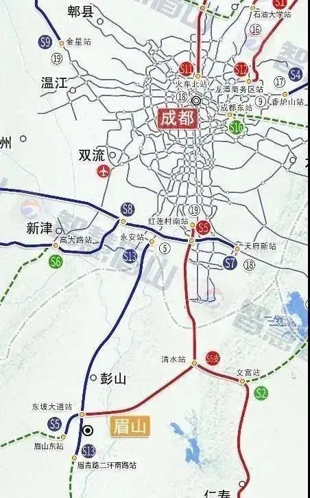 地鐵眉山線,s5線已納入國家級《成渝城市群多層次軌道交通體系規劃》