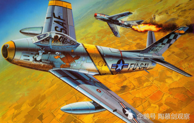 f86和米格15交换比是1比10美军王牌指军方吹牛双方是平手