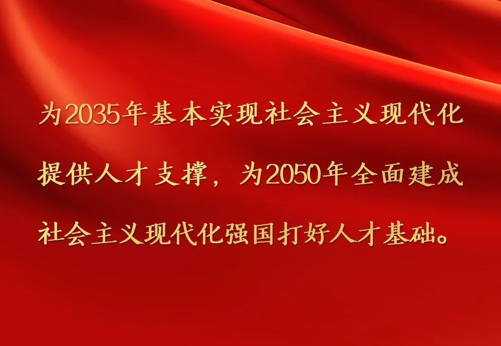 下一步的目标,已十分明确:为2035年基本实现社会主义现代化提供人才