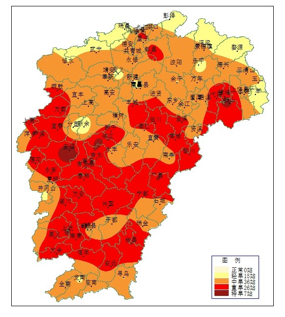 江西持续高温少雨致多地中度气象干旱