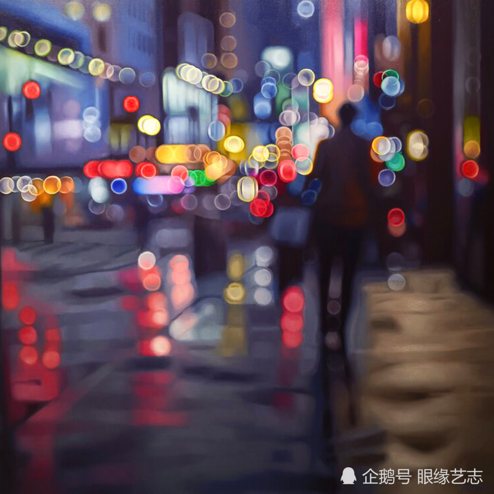 近视眼中的世界:斜视的画家,画出了失焦之后的暖光_腾讯新闻