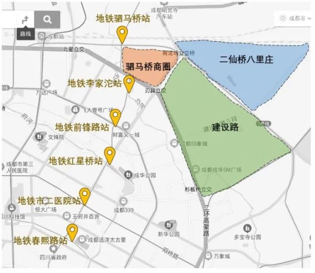 其范围并不在整个驷马桥街道,而是占了驷马桥街道和府青路街道各一