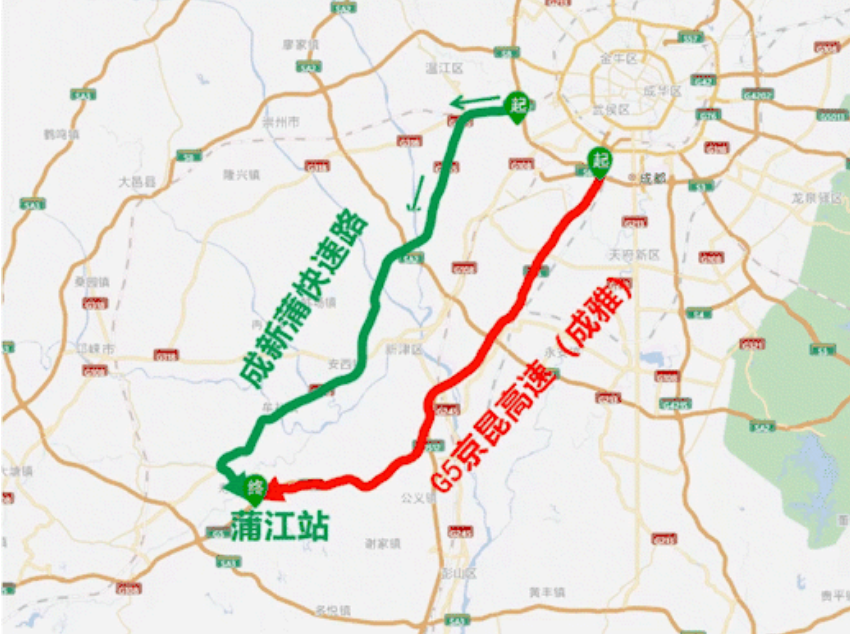 绕行方式:前往蒲江,雅安可从成新蒲快速路进行绕行;前往双流黄龙溪