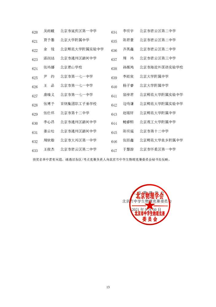 第38届全国中学生物理竞赛（北京赛区），人大附中成绩称霸北京城600173ST丹江
