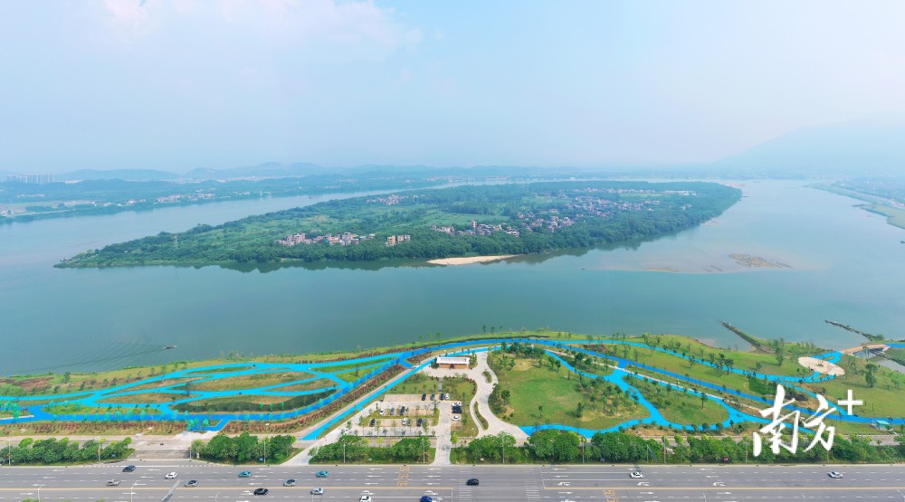 滩涂变公园国庆首日清远北江南岸公园全段贯通