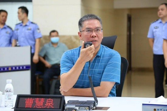 曹慧泉在株洲市公安局督导国庆安保