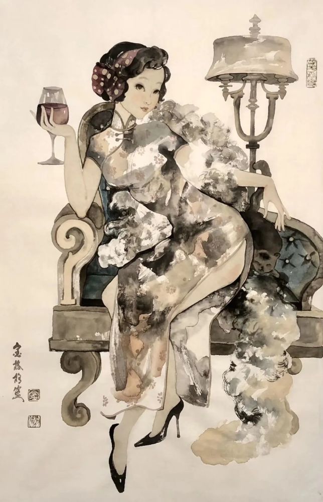 99张水墨美人图清雅空灵贵气水墨韵味跃然纸