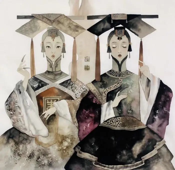 99张水墨美人图清雅空灵贵气水墨韵味跃然纸