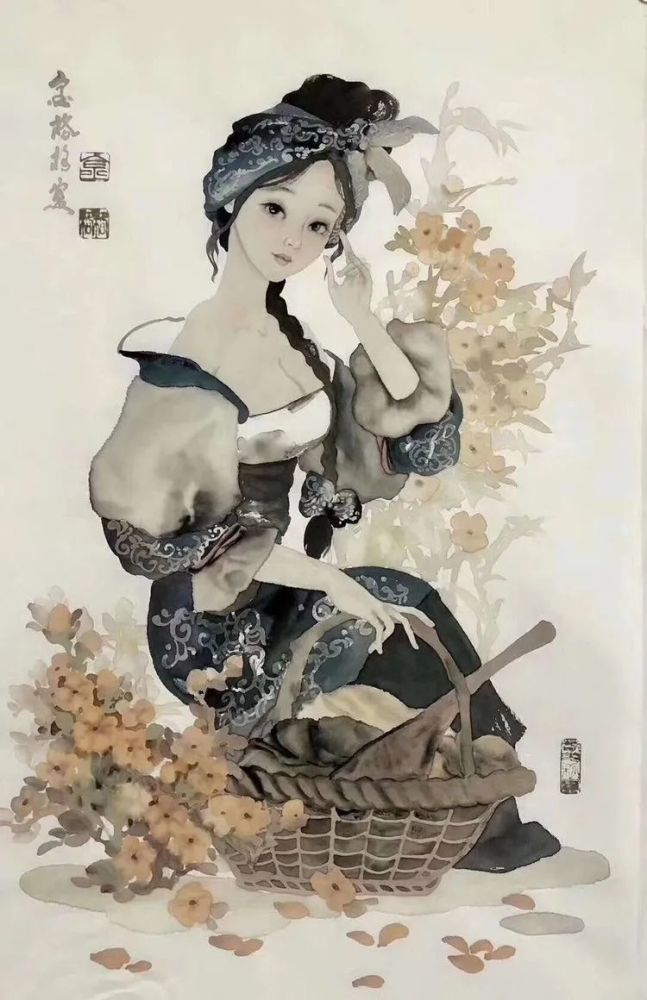 99张水墨美人图清雅空灵贵气水墨韵味跃然纸