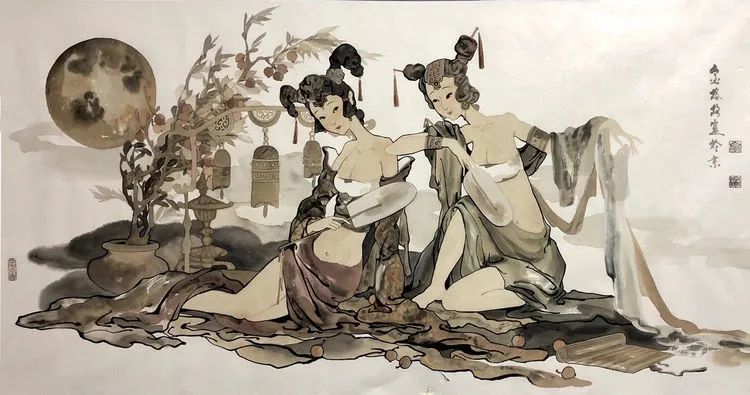 99张水墨美人图清雅空灵贵气水墨韵味跃然纸