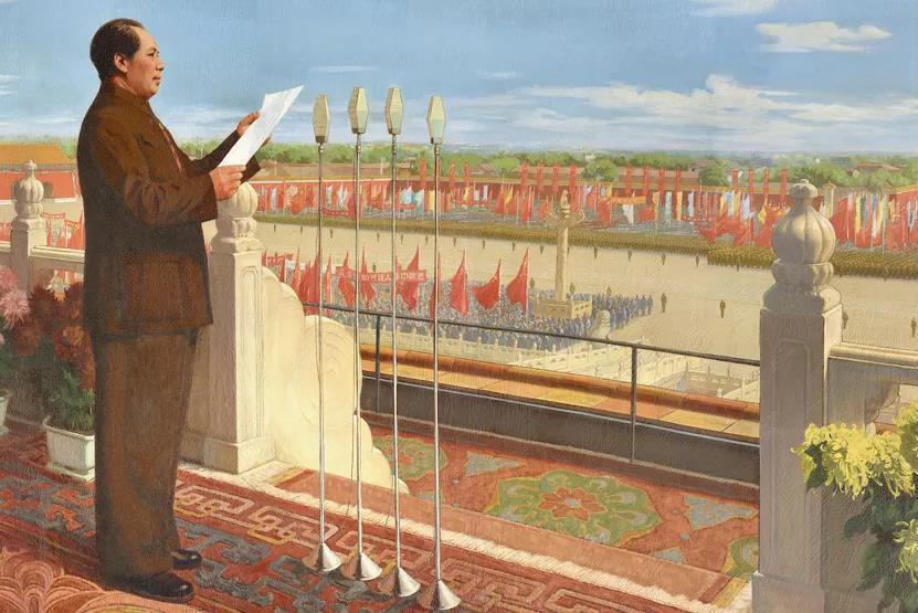 丹青绘巨作礼赞新中国丨美术经典中的党史邀请您走近油画开国大典