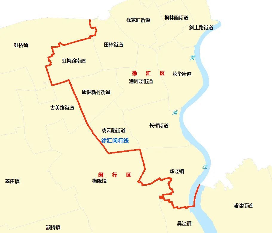 闵行与徐汇,长宁,嘉定,浦东,松江,青浦,奉贤7区界线在哪?