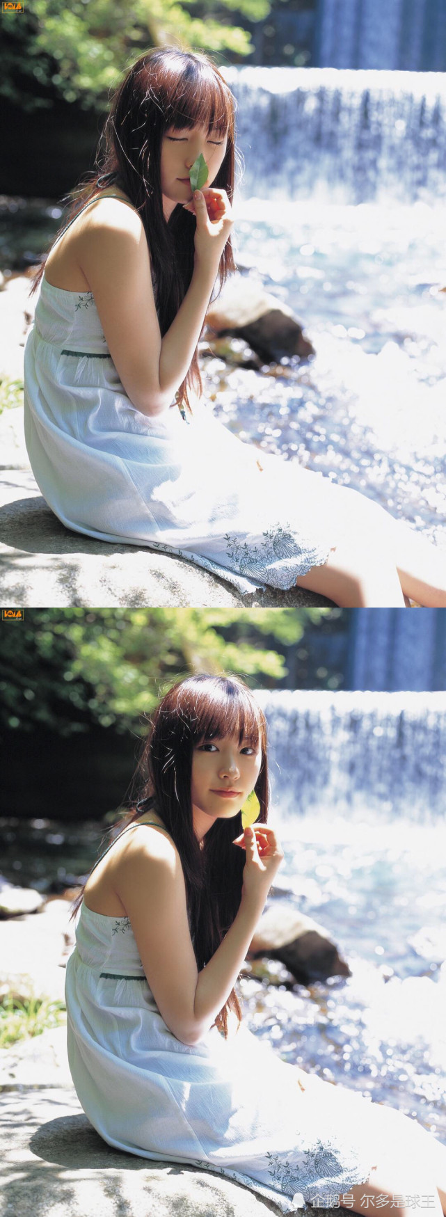 新垣结衣经典发型是长发齐刘海,少女感十足.