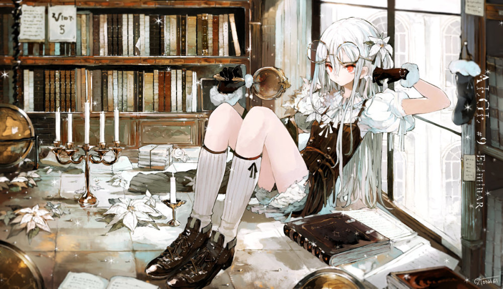 插画分享哥特式古典的白发美少女直戳我审美点