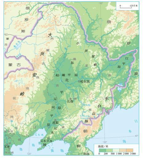 黑龙江地图山脉图片