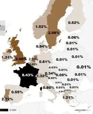 來看看黑人在歐洲的人口占比歐洲各國逐漸黑化