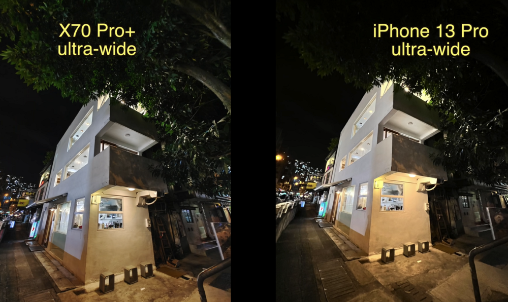 在单独拍摄一栋建筑物时,差别就不是特别大了,vivox70pro 和iphone13