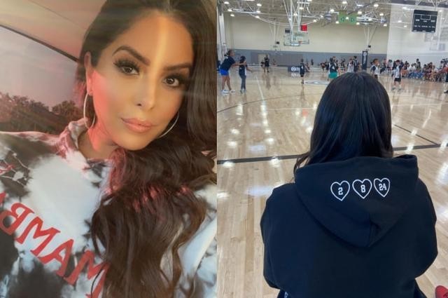 瓦妮莎晒近照穿着简单现身曼巴篮球馆看孩子训练满脸笑容太美