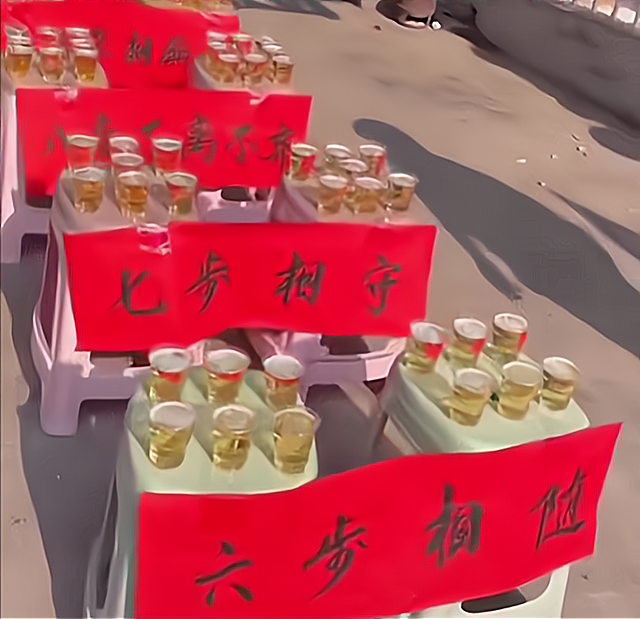 贵州接亲设十步拦门酒喝完还有大碗肥肉结个婚真不容易