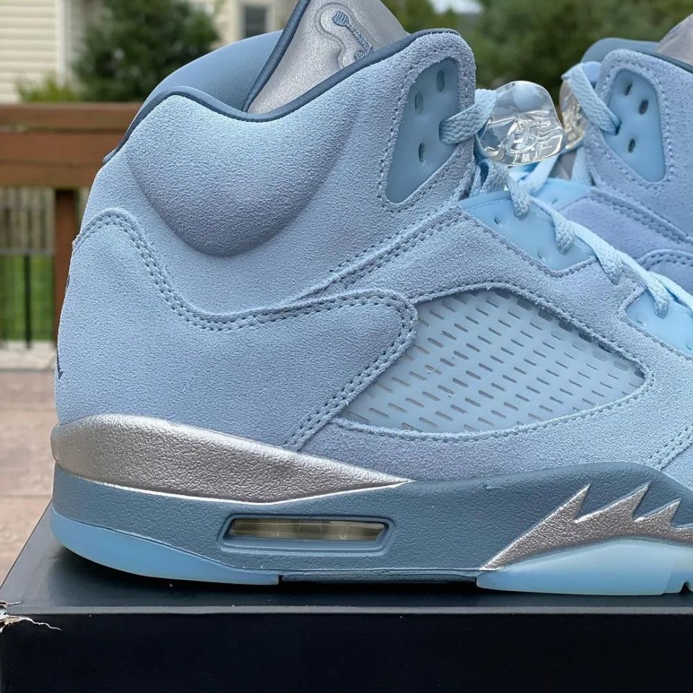 新冰蓝airjordan5上脚曝光麂皮鞋面质感无敌
