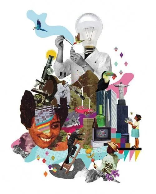 给大家带来灵感今天小编与大家分享一些创意拼贴画再贴到图画本上