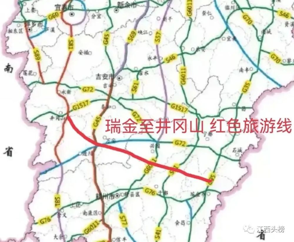 江西红色旅游线路地图图片