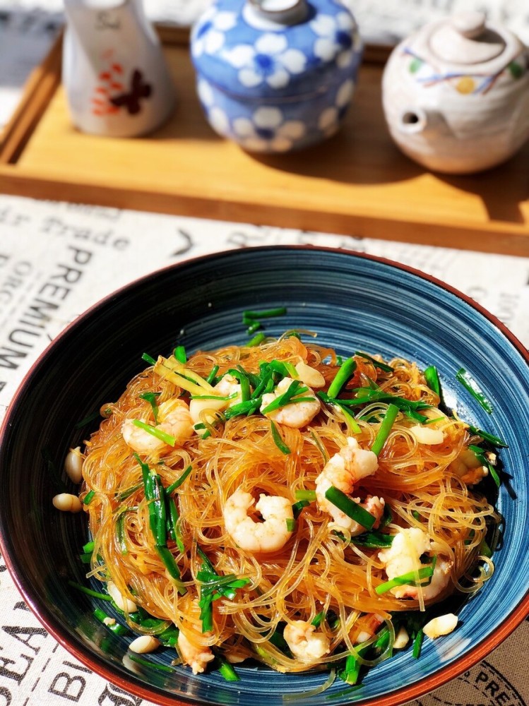 韭菜虾仁炒粉丝,味道鲜香好吃_腾讯新闻