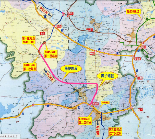 (g235国道(百丈-富阳段)养护大中修施工线路图)