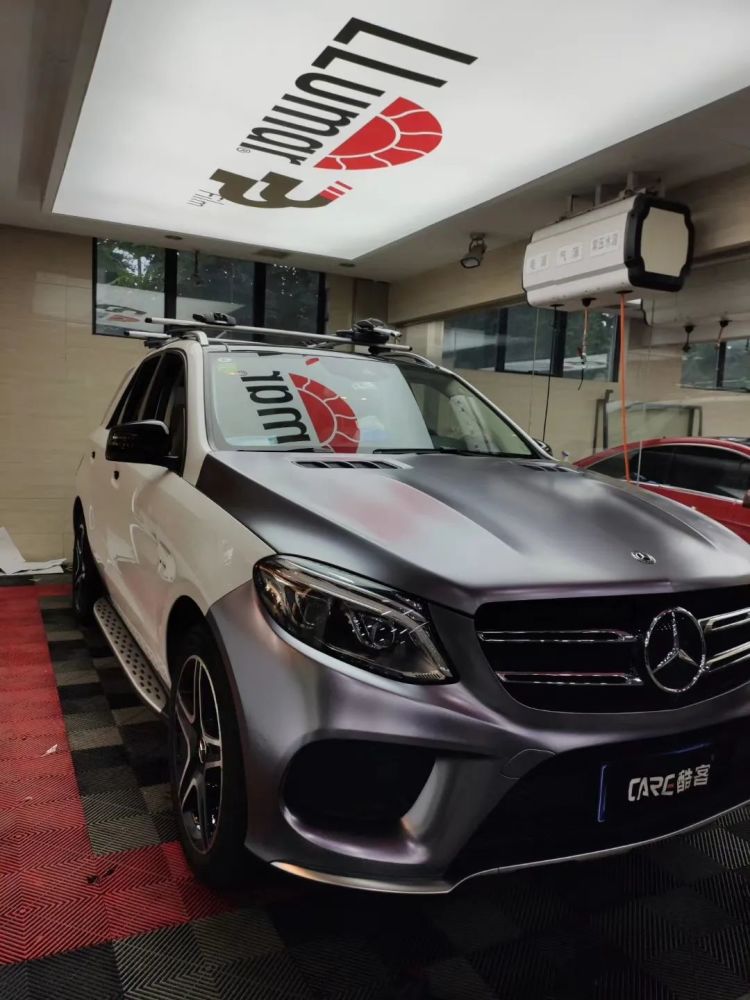 改色案例奔驰gle43车身改色电光金属钛灰