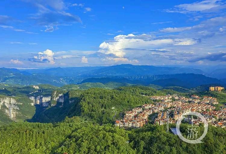 武隆仙女山是国家级森林公园,奔腾的乌江从山脚绕过.