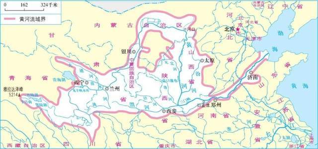 黃河發源於青藏高原巴顏喀拉山北麓,呈