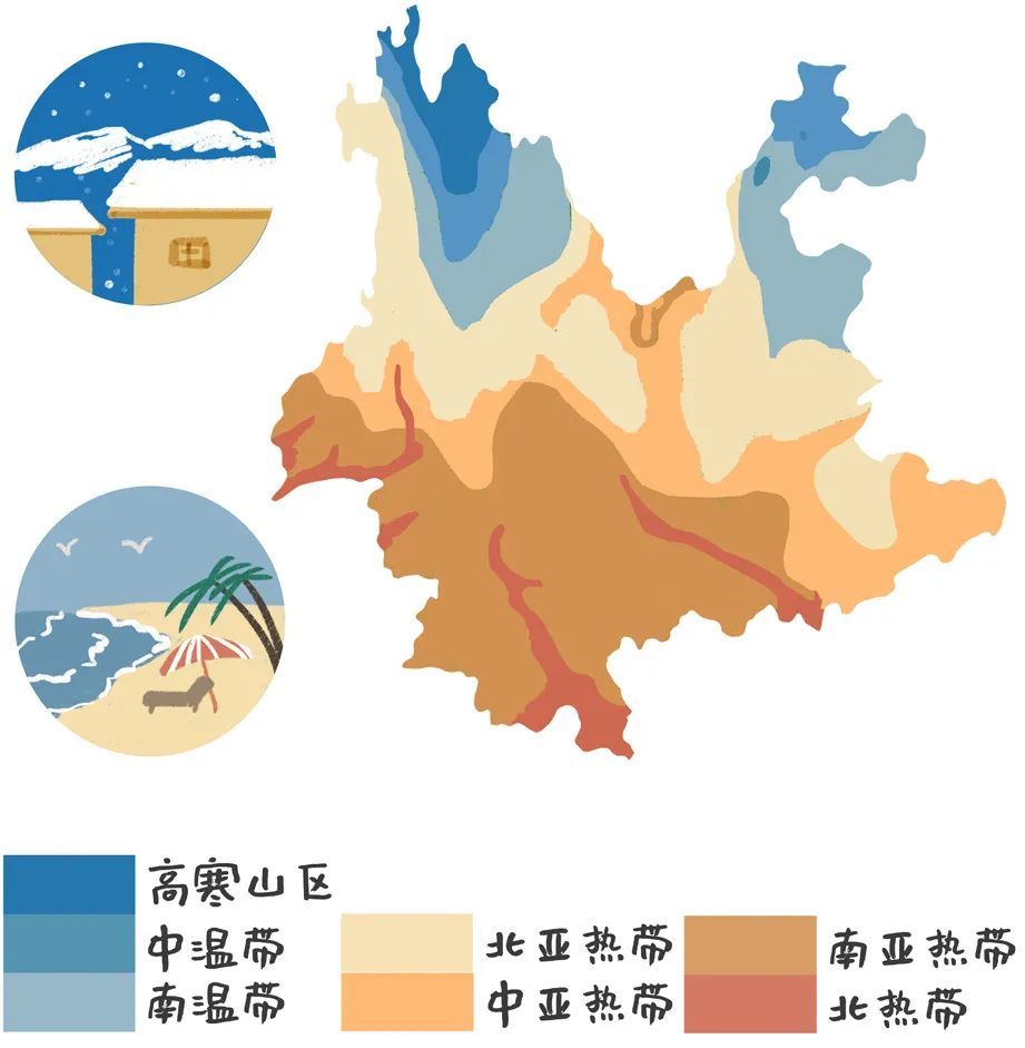 云南气候分布地图图片