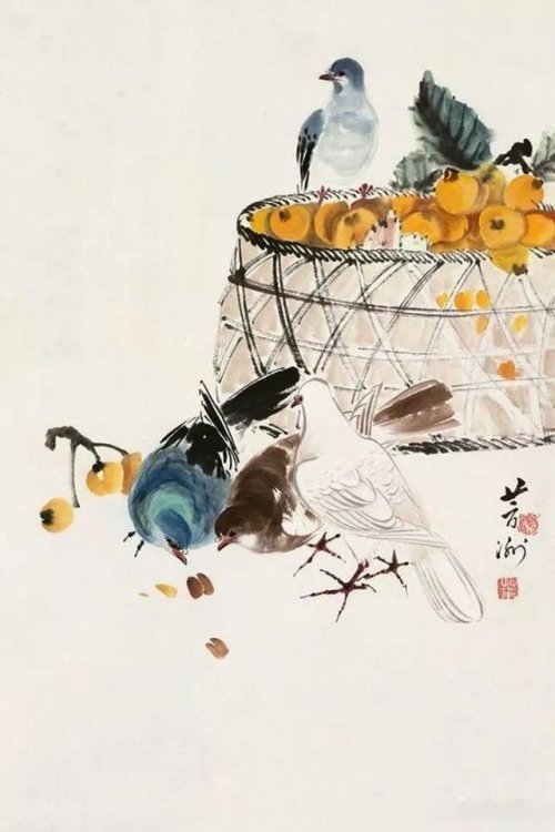 叶绿野花鸟作品欣赏